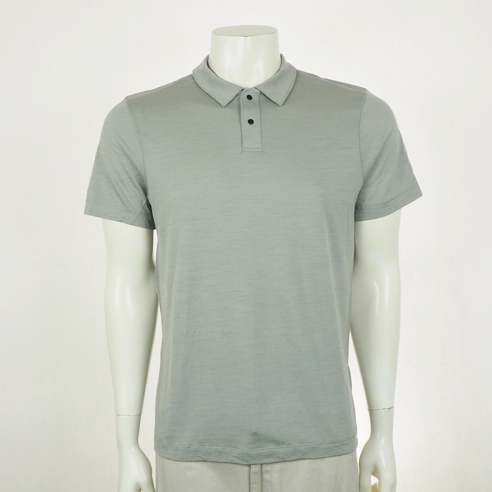 Proof 72-Hour Merino Wool Blend Polo Shirt Mens Large Heather Gray Wicking Tech
